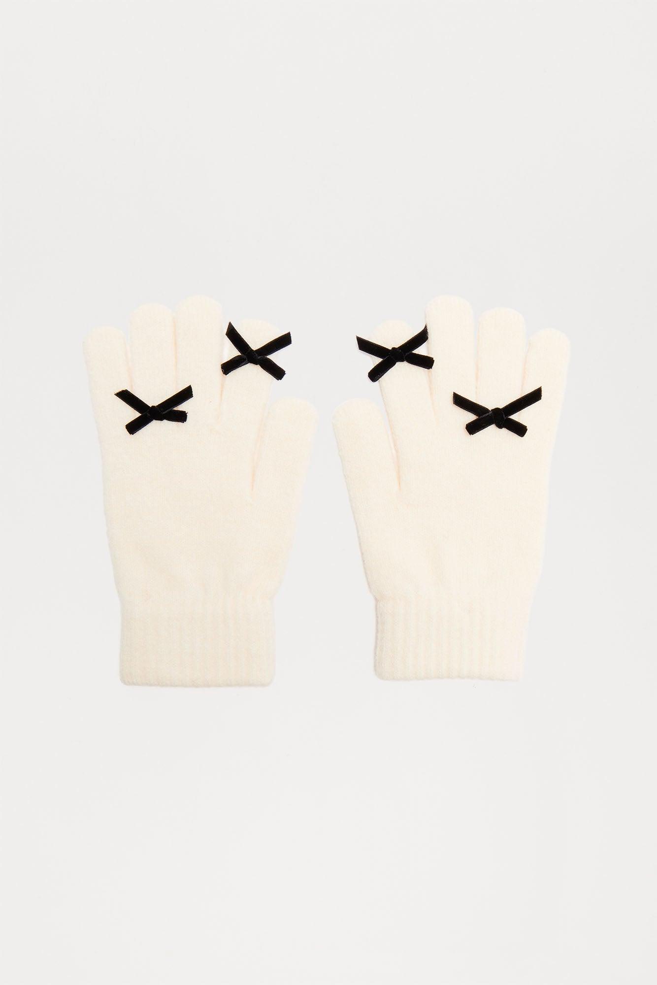 Looking Cute And Cozy Gloves - Ivory/combo Product Image