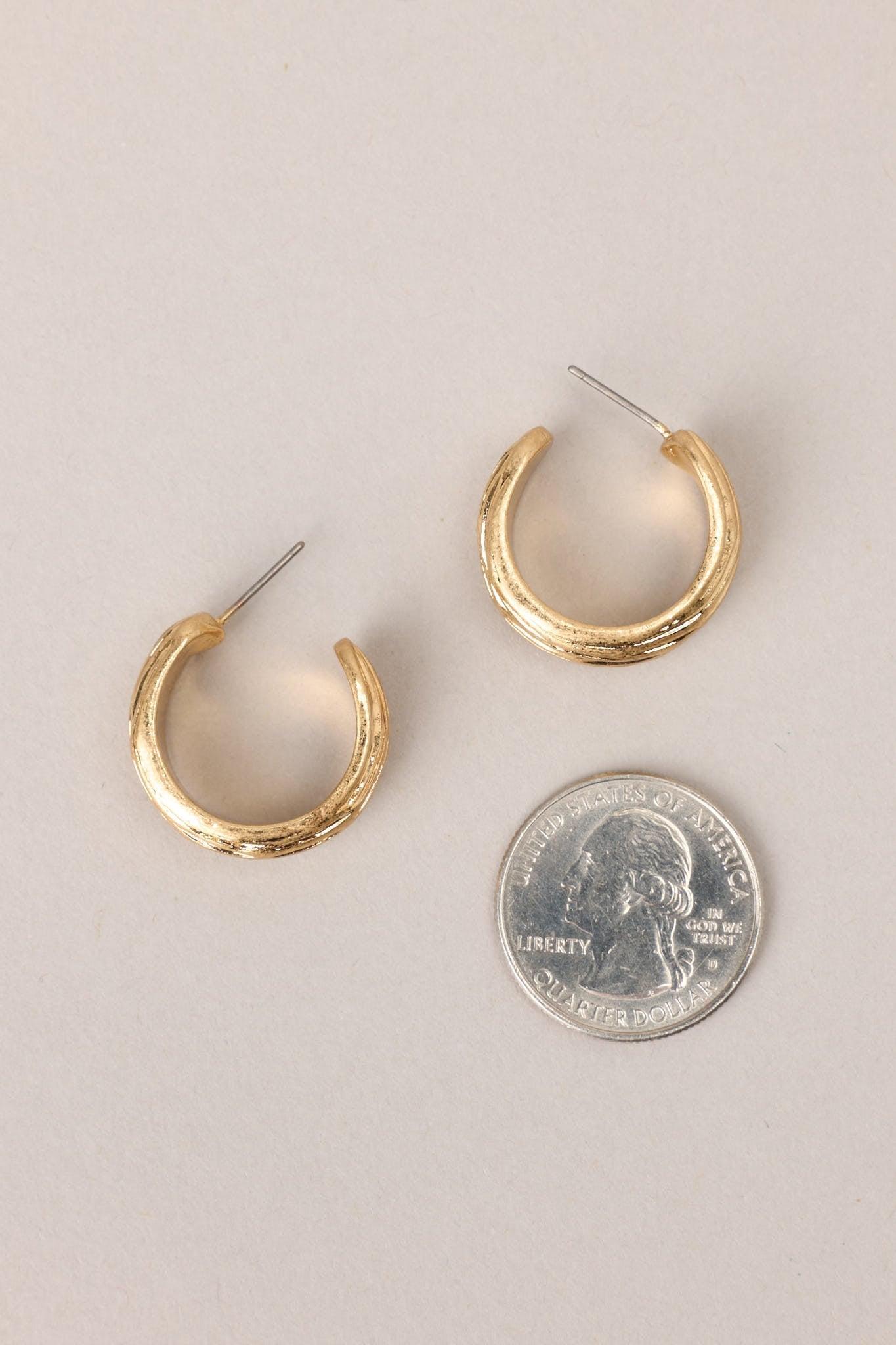 Forever Enchanted Gold Hoop Earrings Product Image