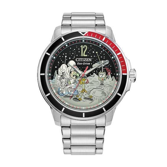 Citizen Eco-Drive Mens Mickey Mouse Astronaut Stainless Steel Bracelet Watch 42mm Product Image