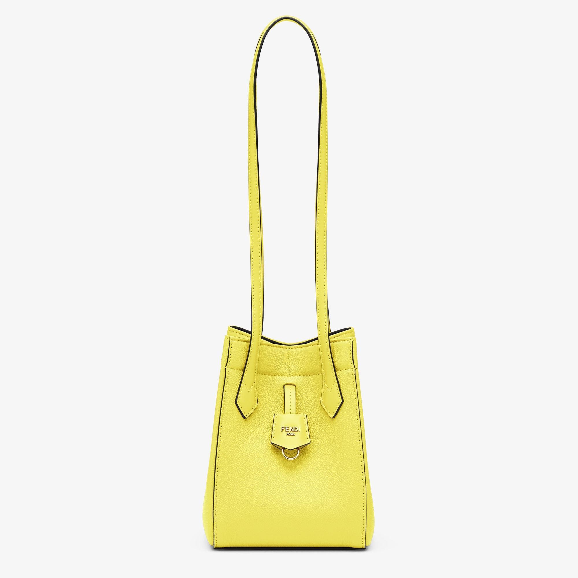 Fendi Origami MiniAcid yellow leather bag that can be transformed Product Image