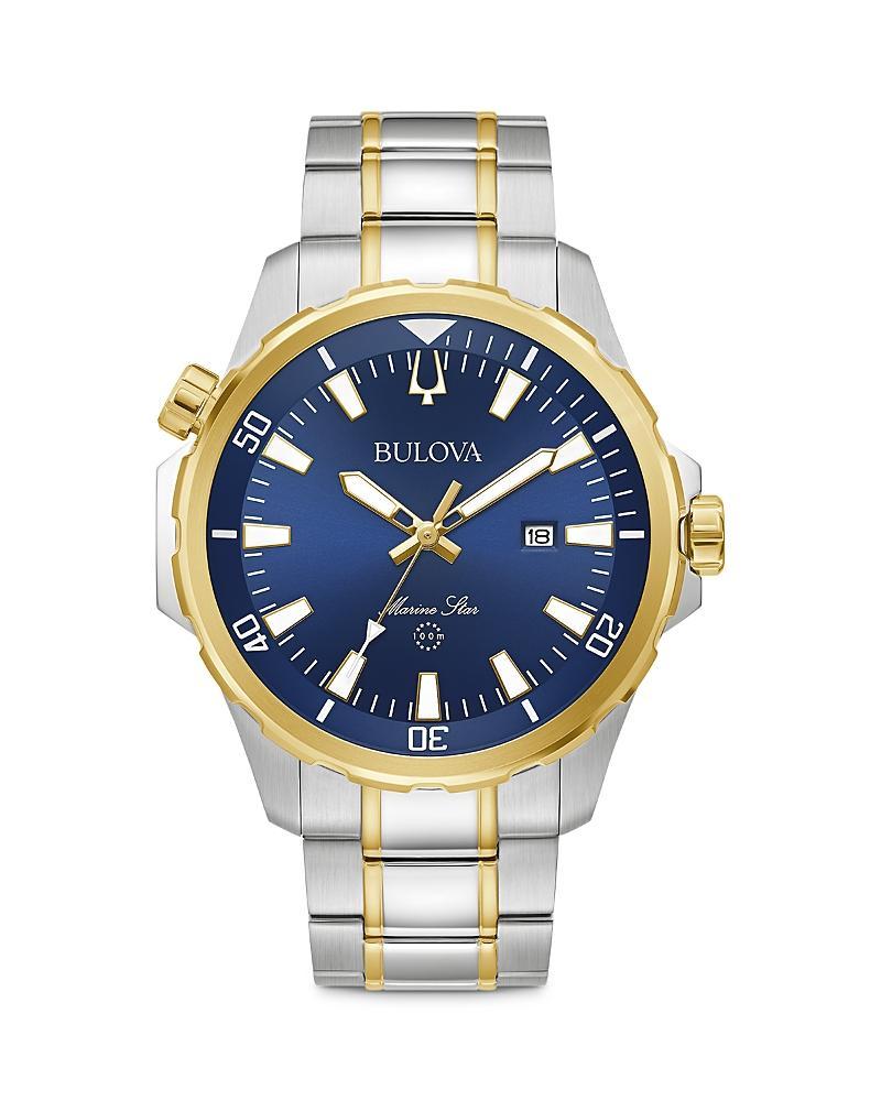 Men's Bulova Marine Star Two-Tone Watch with Blue Dial (Model: 98B384) Product Image