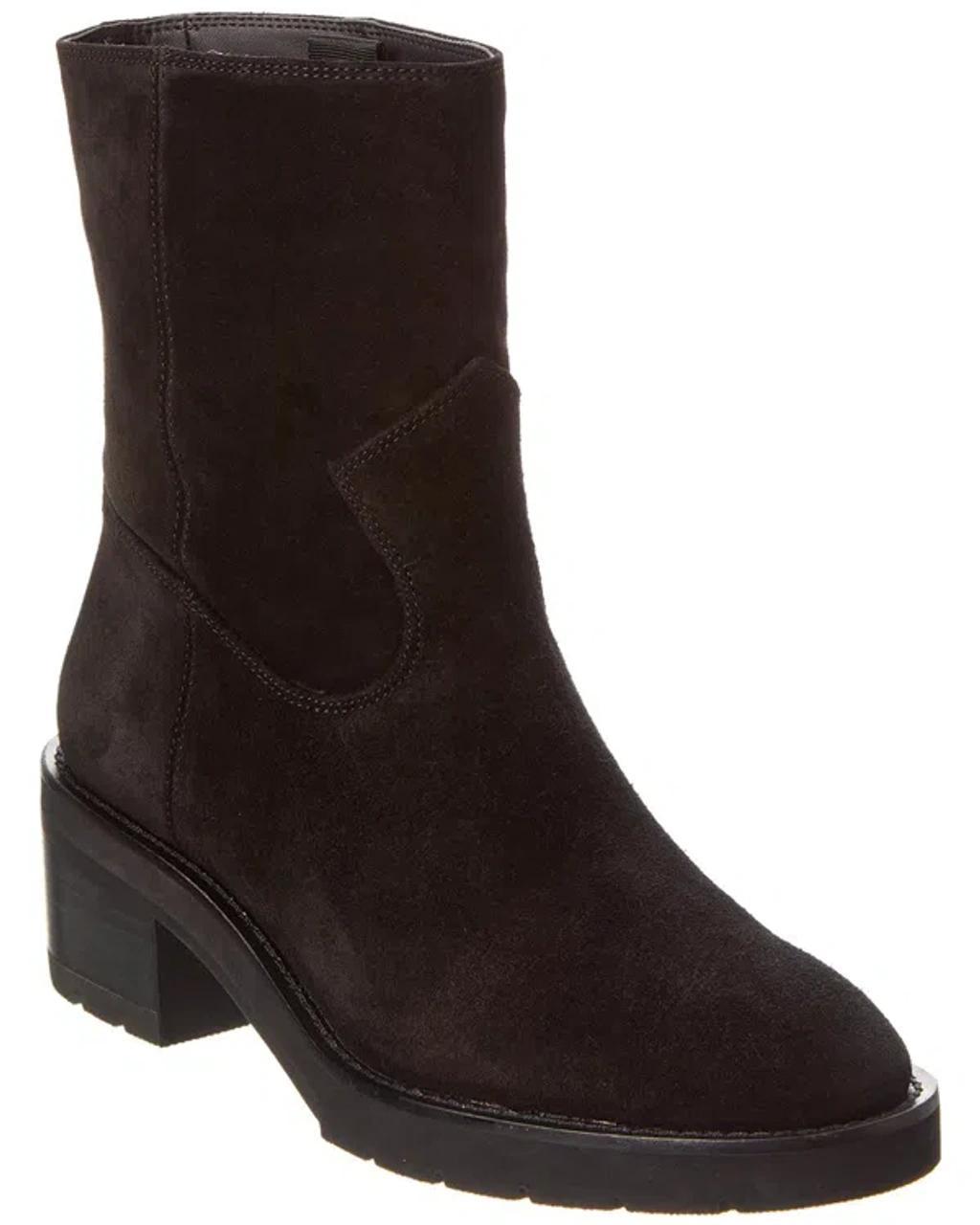 STUART WEITZMAN Boulevard Suede Bootie In Black product image