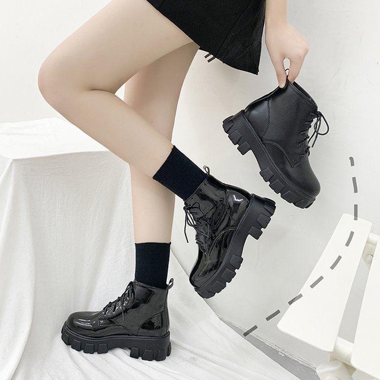 Platform Lace Up Short Boots product image