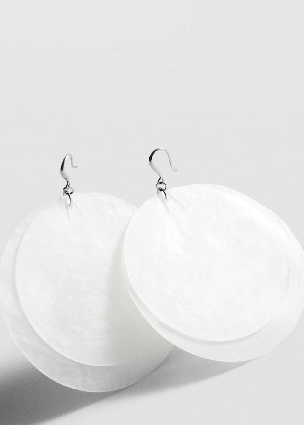 MANGO - Shell pendant earrings - One size - Women Product Image