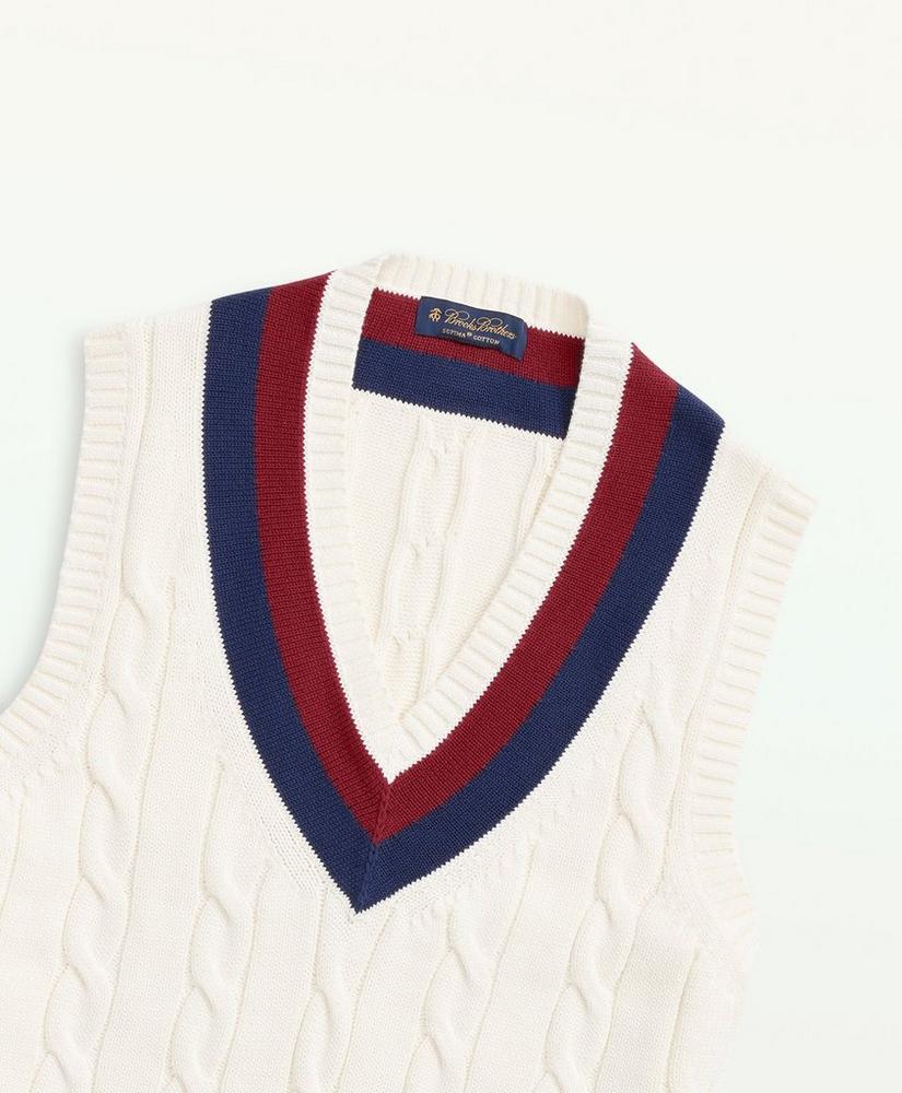 Vintage-Inspired Tennis V-Neck Vest in Supima® Cotton Product Image