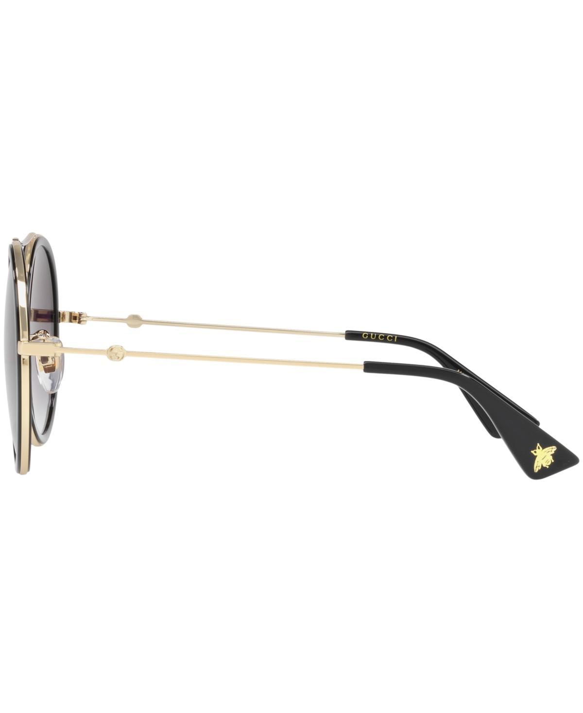 Gg0061s Black Sunglasses In Gold,grey Gradient Product Image