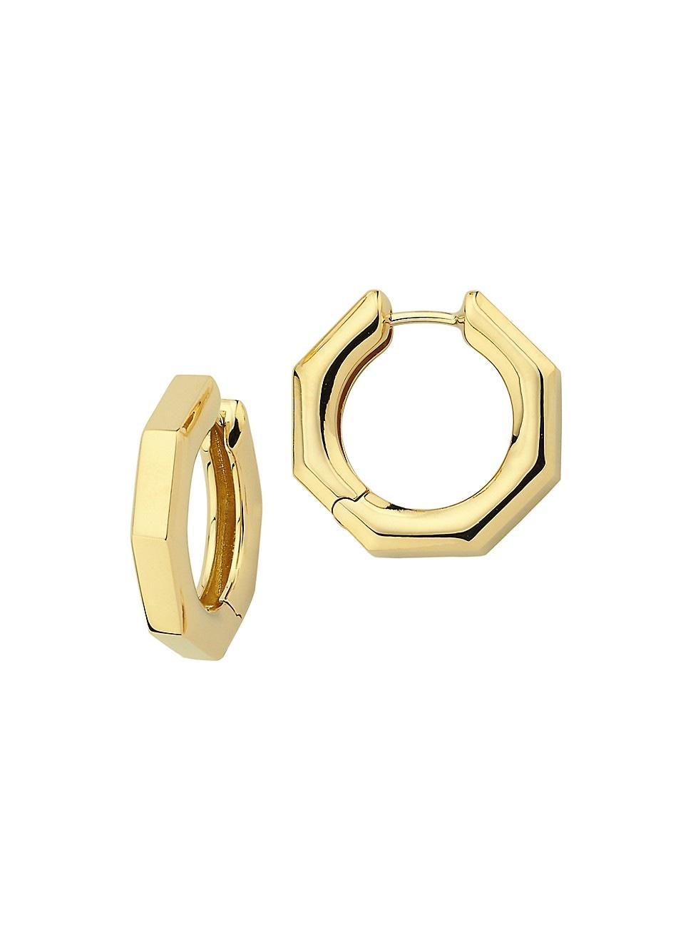 Womens Bubble 18K Yellow Gold Large Geometric Hoop Earrings Product Image