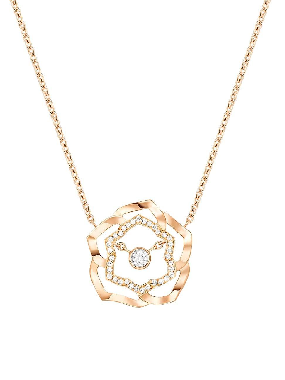 Womens Piaget Rose 18K Rose Gold & Diamond Pendant Necklace Product Image