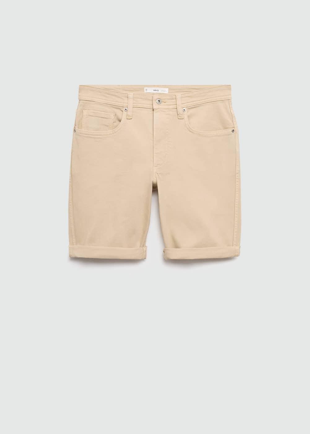 MANGO MAN - Slim-fit denim bermuda shorts beigeMen Product Image