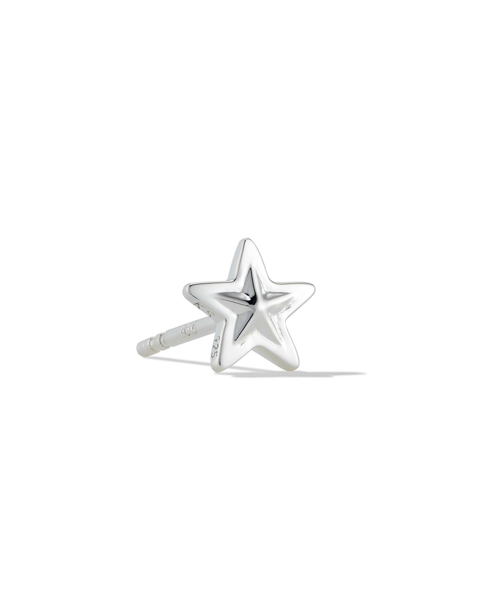 Small Star Single Stud Earring in Sterling Silver product image