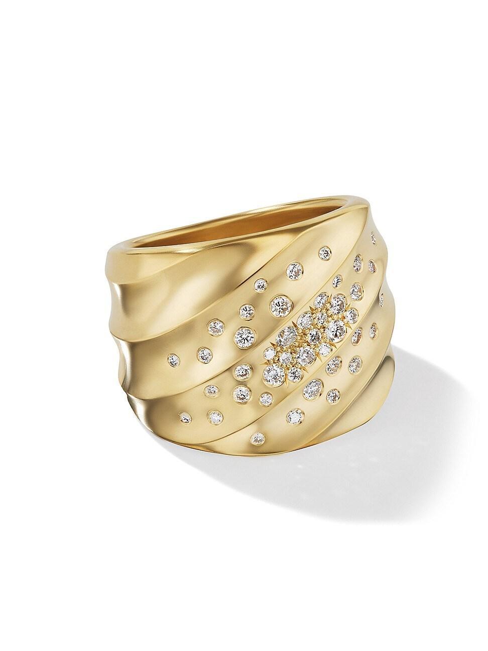 Womens Cable Edge Saddle Ring in 18K Yellow Gold Product Image