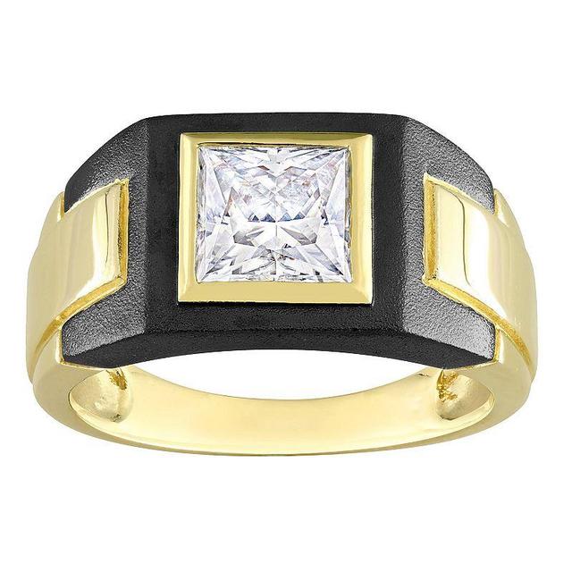 Stella Grace Mens Two Tone Sterling Silver Lab-Created Moissanite Solitaire Ring Product Image