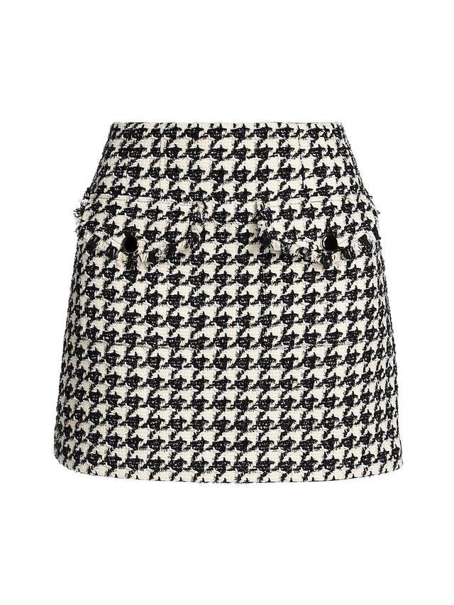 Veronica Beard Adriel Houndstooth Tweed Miniskirt Product Image