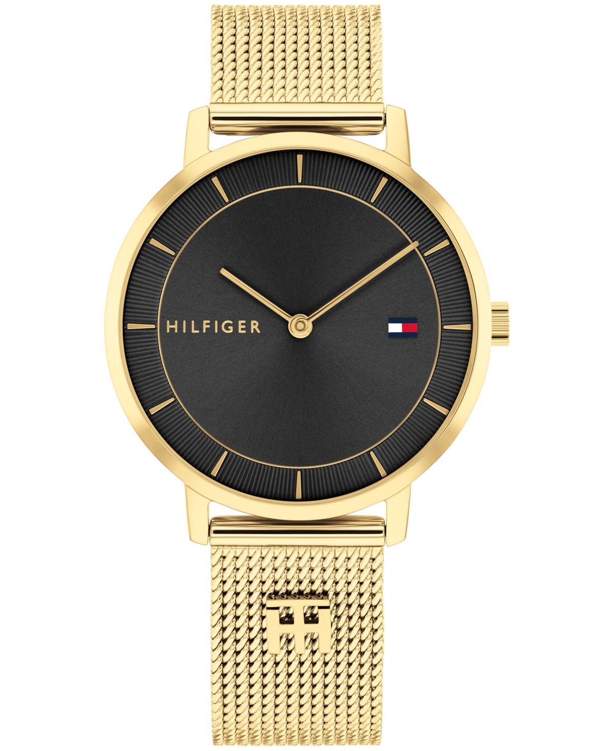 Tommy Hilfiger Womens Quartz Gold-Tone Stainless Steel Mesh Bracelet Watch 35mm - Gold Product Image