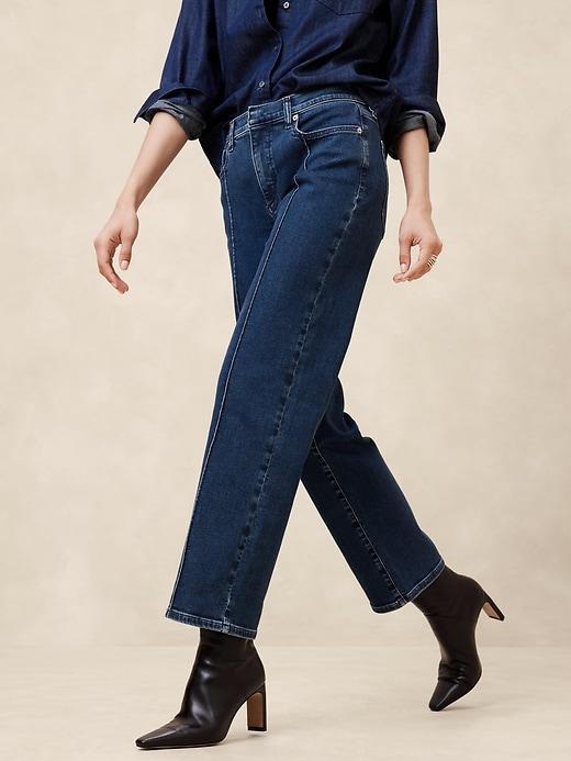 Mid-Rise Straight Pintuck Jean Product Image