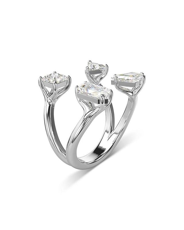 Womens Mesmera Rhodium-Plated & Crystal Open Ring Product Image