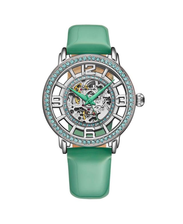 Stuhrling Womens Green Leather Strap Watch 38mm Product Image