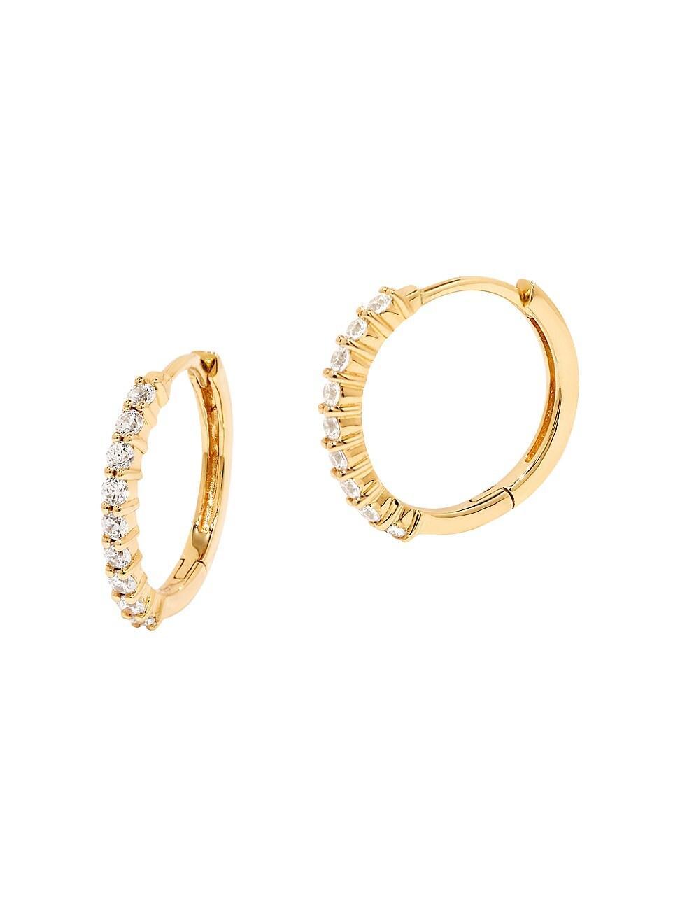 Womens Seline 14K Yellow Gold & 0.01 TCW Lab-Grown Diamond Huggie Hoop Earrings Product Image