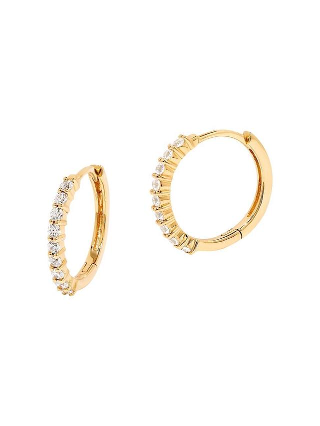 Womens Seline 14K Yellow Gold & 0.01 TCW Lab-Grown Diamond Huggie Hoop Earrings Product Image