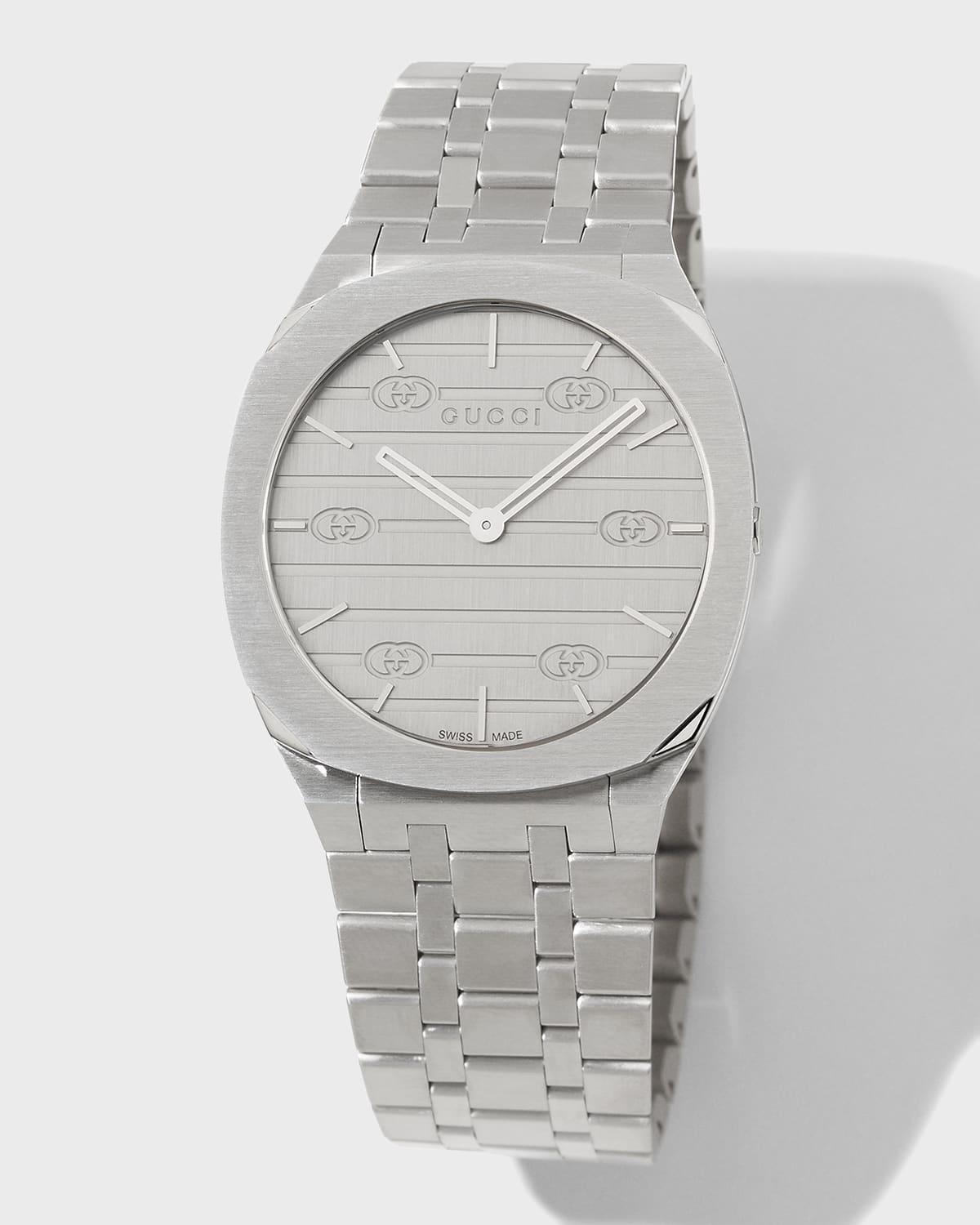 Gucci Womens Swiss 25H Stainless Steel Bracelet Watch 34mm Product Image