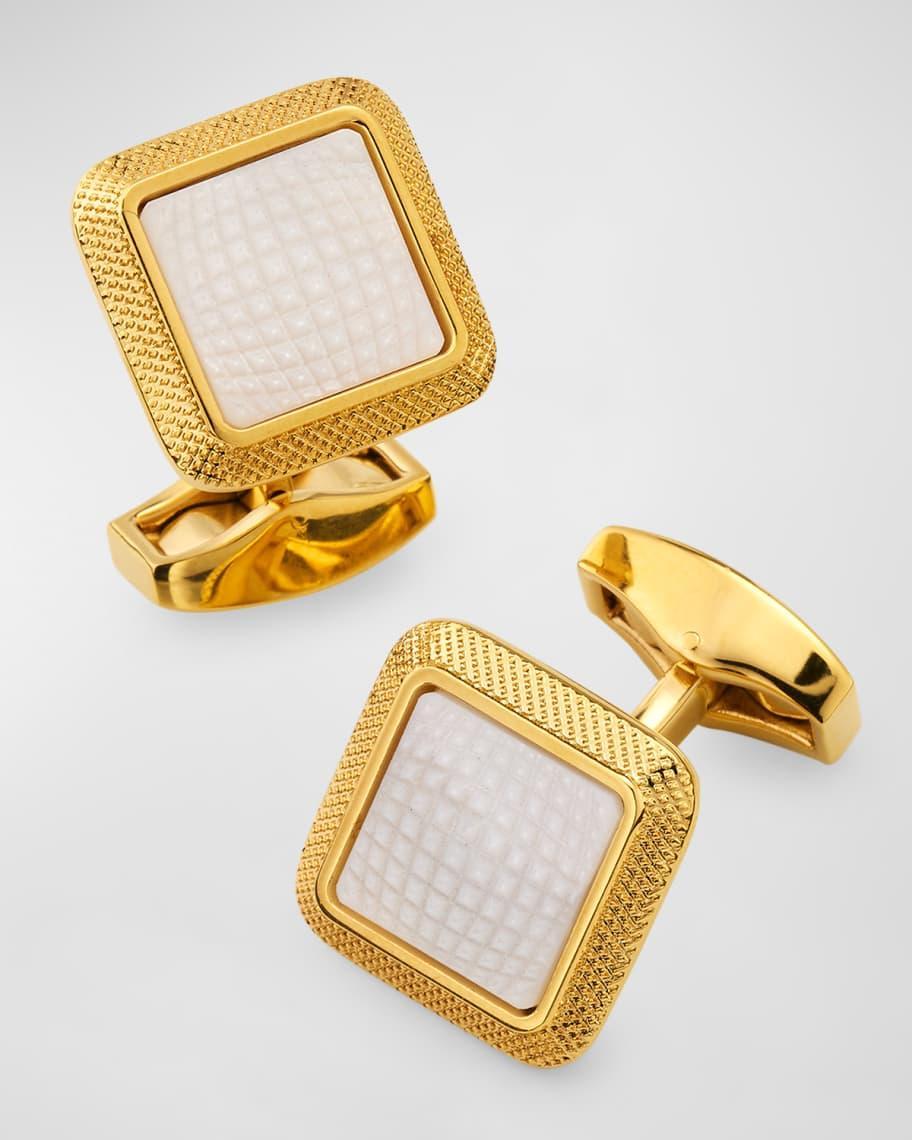 Mens Square Mother-Of-Pearl Cufflinks Product Image