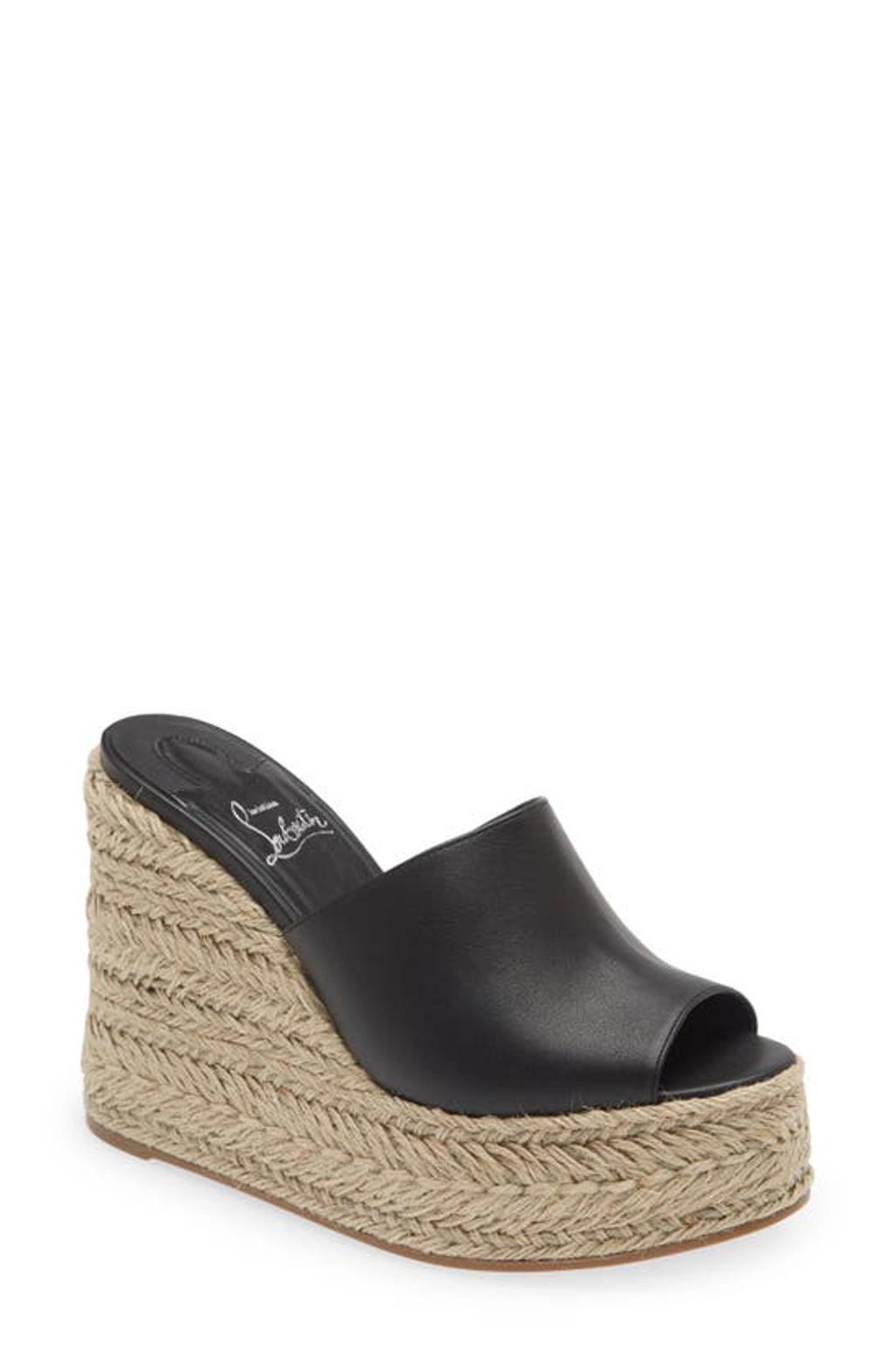 Ariella Platform Wedge Espadrille Slide In Black Product Image