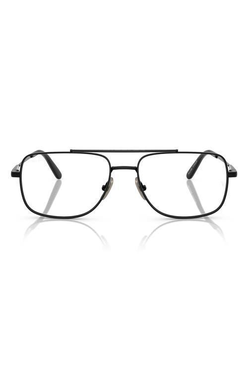 RAY BAN Ray-ban William Titanium 56mm Square Optical Glasses In Black Product Image