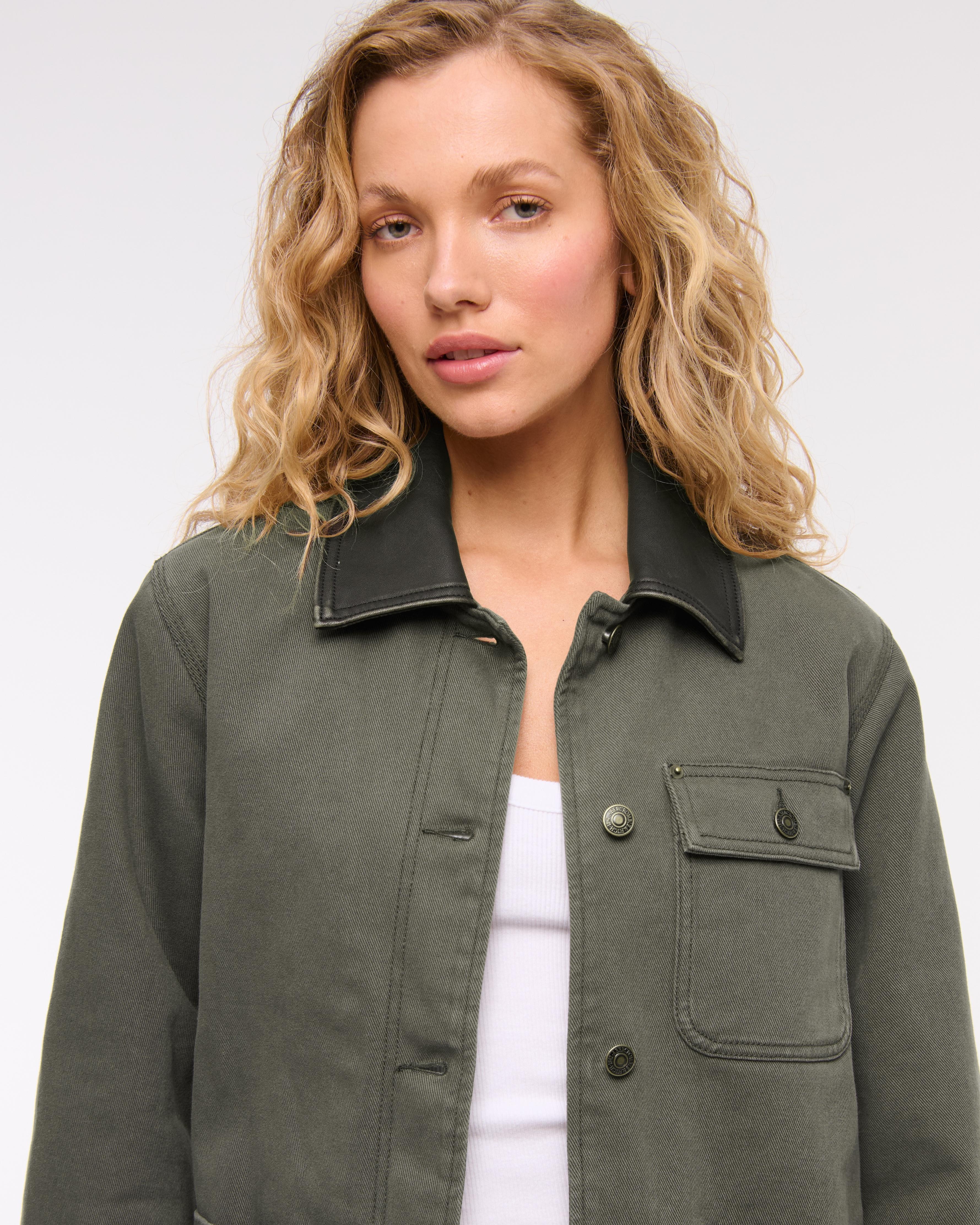 Mid-Length Twill Workwear Jacket Product Image