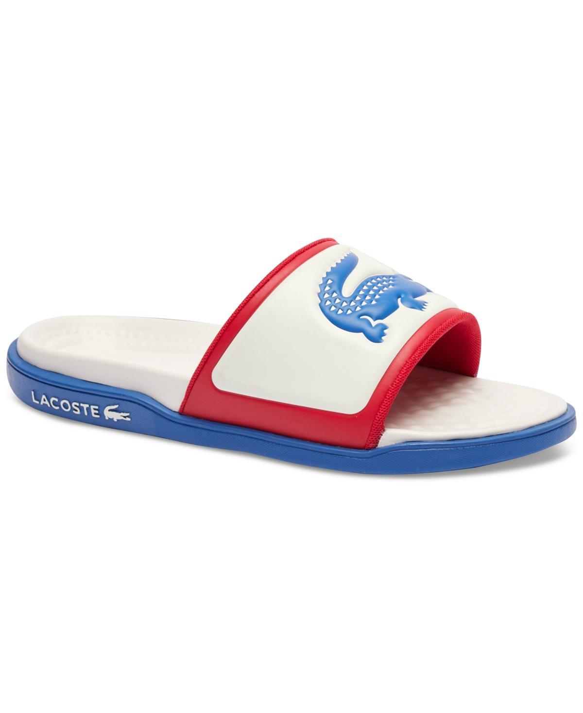 Lacoste Mens Serve Slide Dualiste Slip-On Sandals - White Product Image