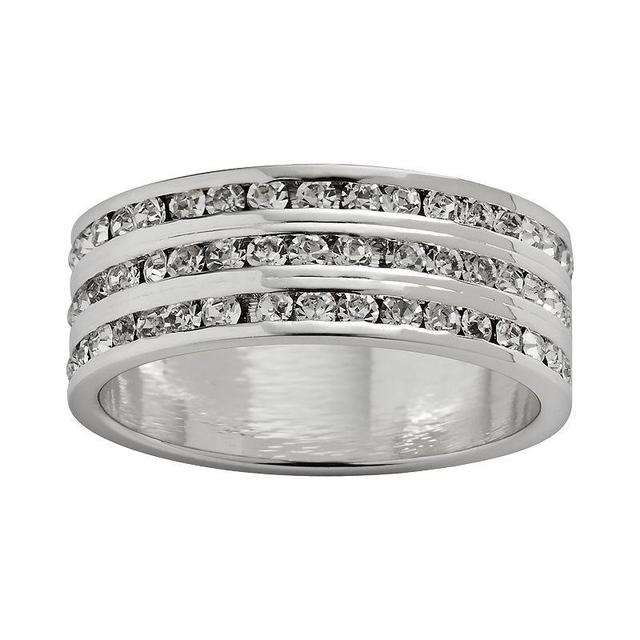 Traditions Jewelry Company Sterling Silver Crystal Eternity Ring, Womens White Product Image