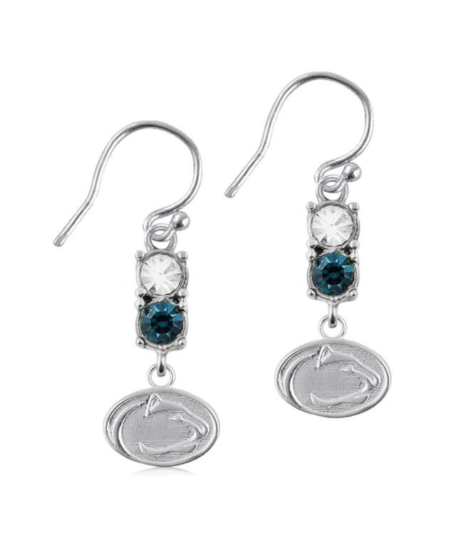 Womens Dayna Designs Penn State Nittany Lions Silver-Tone Dangle Crystal Earrings Product Image