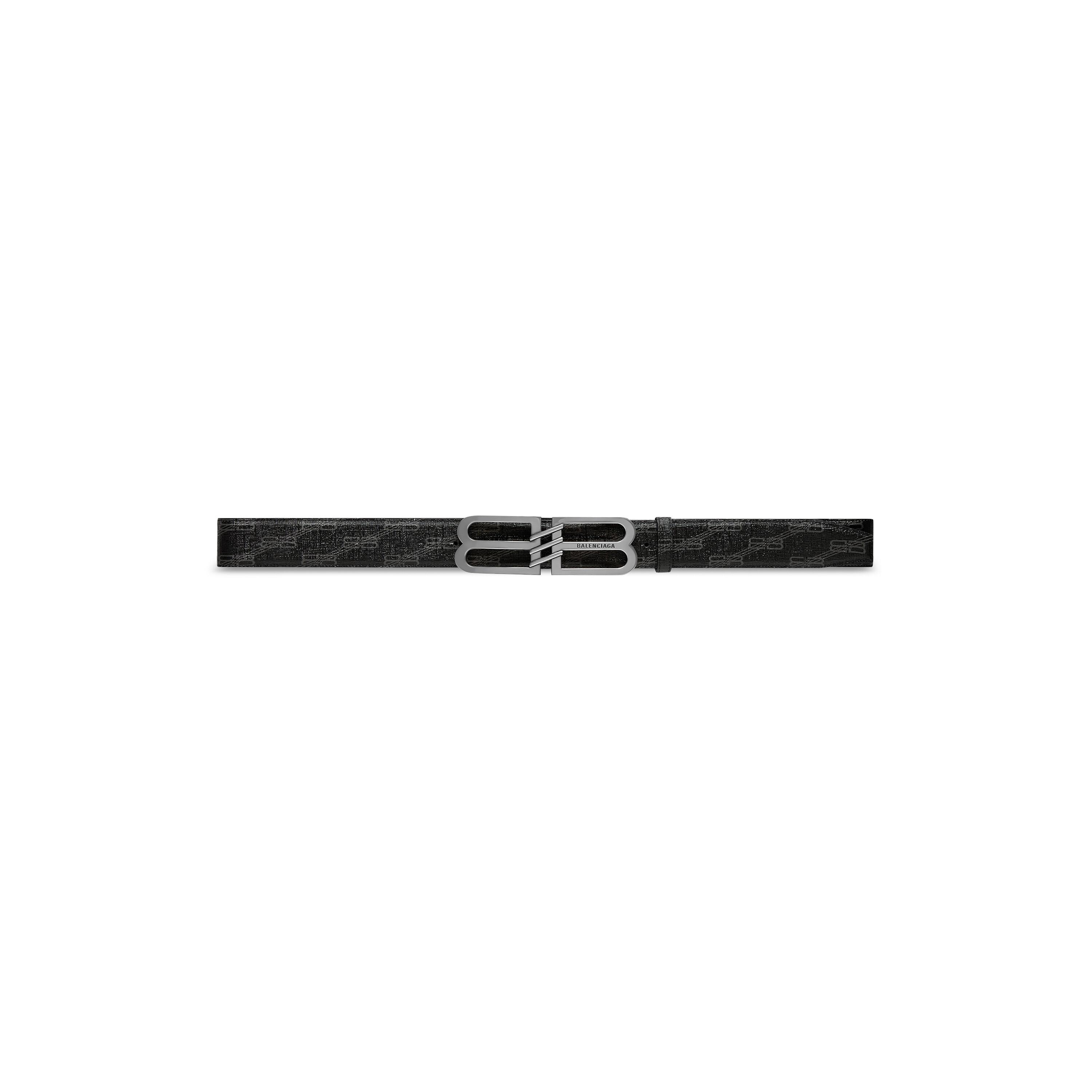 Men's Bb Signature Belt Bb Monogram Coated Canvas in Black Product Image