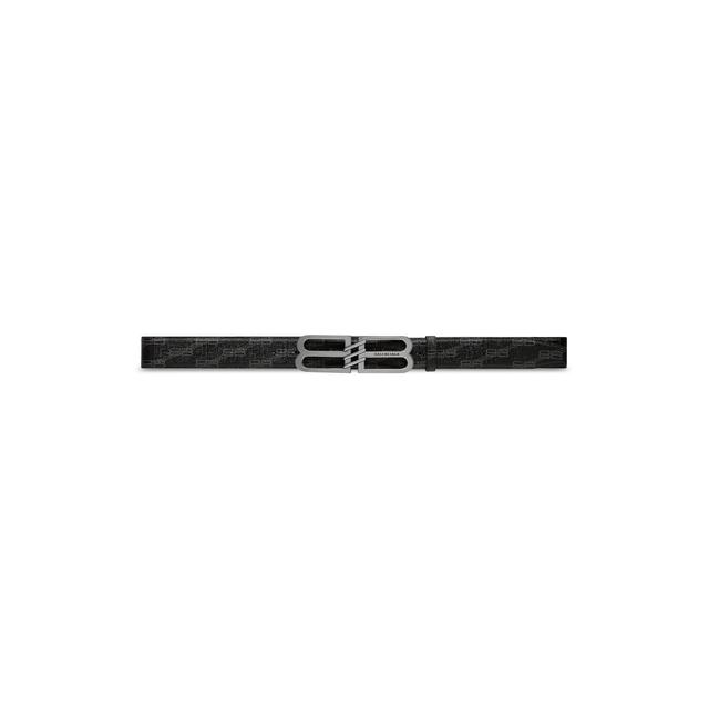 Men's Bb Signature Belt Bb Monogram Coated Canvas in Black Product Image