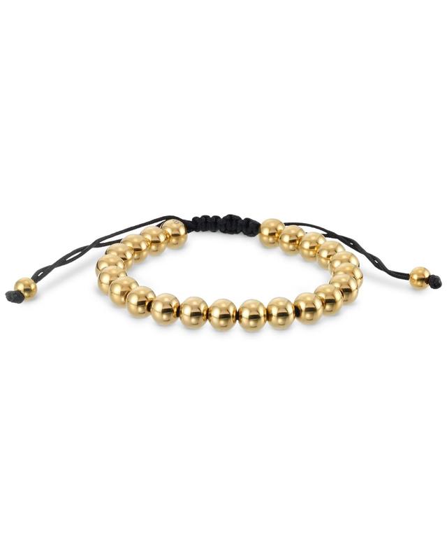 Legacy for Men by Simone I. Smith Polished Bead Cord Bolo Bracelet Ion-Plated Stainless Steel - Gold-Tone Product Image