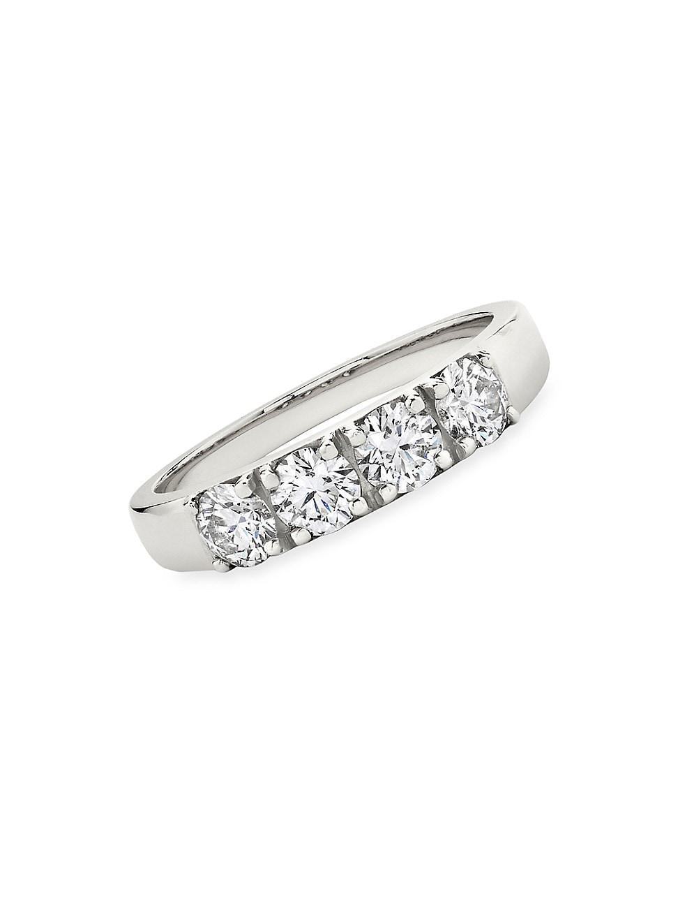 Womens Tetrad 14K White Gold & Round 1.00 TCW Lab-Grown Diamond Ring Product Image