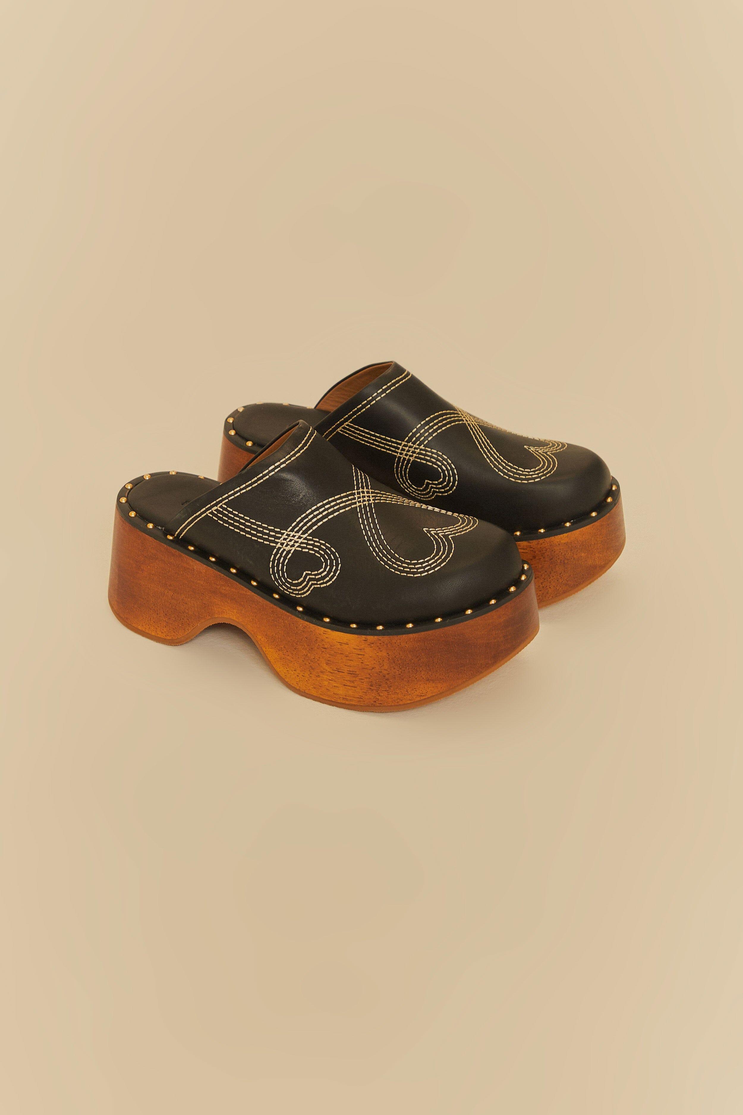 Black Clog Platform, BLACK / 8 Product Image