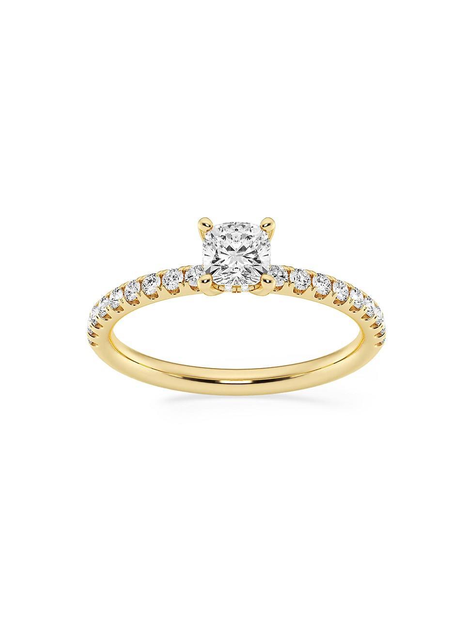 Womens 14K Yellow Gold & Cushion-Cut Lab-Grown Diamond Hidden Halo Ring/0.80-3.41 TCW Product Image