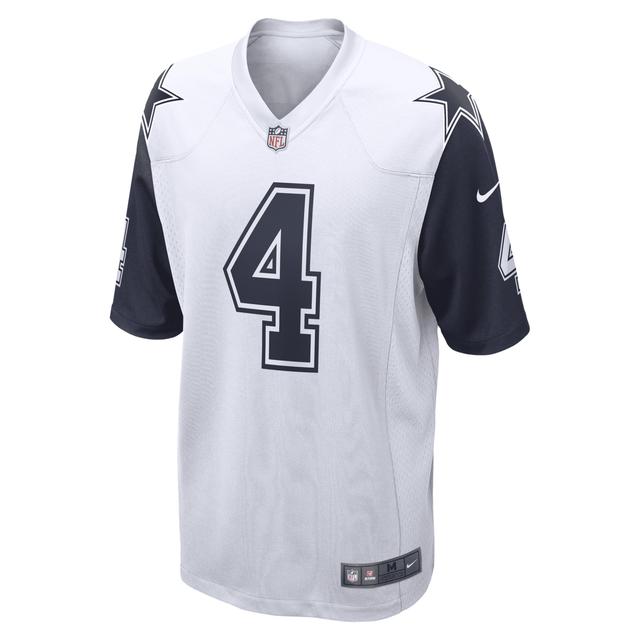 Nike Mens Dak Prescott Dallas Cowboys Alternate Game Jersey - White Product Image