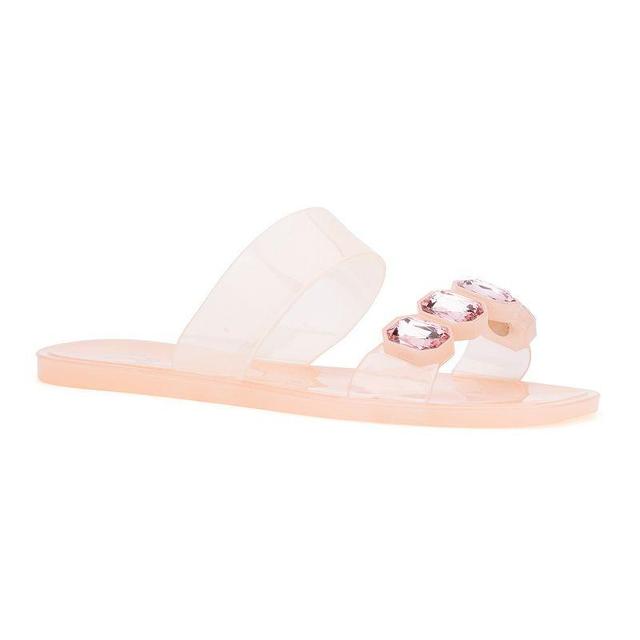 New York & Company Chantelle Womens Gem Jelly Slide Sandals Product Image