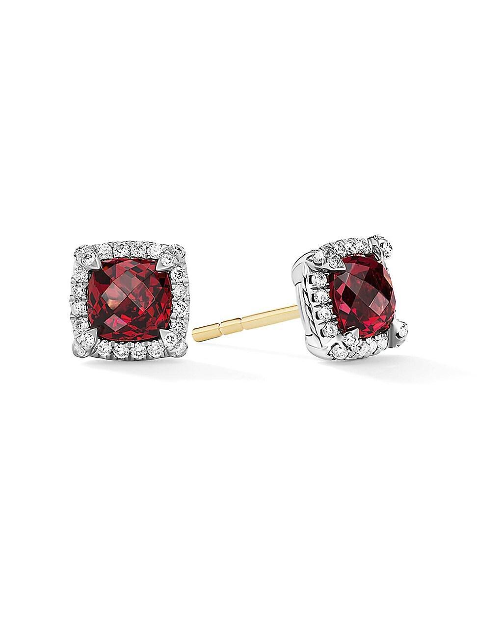 Womens Petite Chtelaine Pav Bezel Stud Earrings With Diamonds Product Image