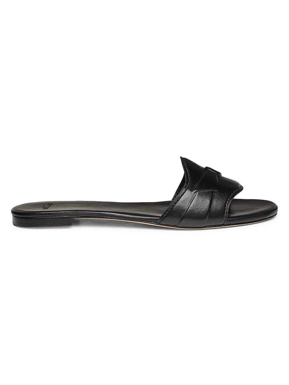 Womens Clarita Padded Leather Slides Product Image