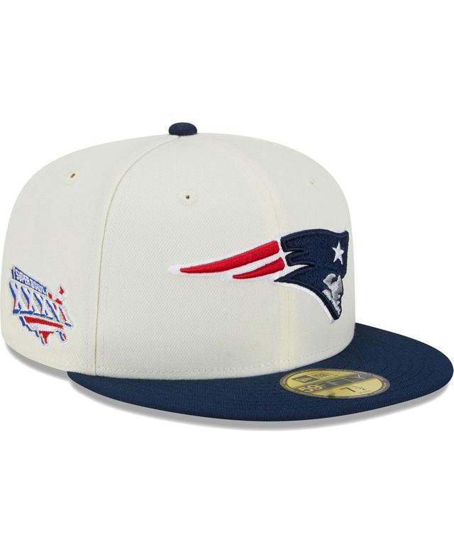 Mens New Era Cream New England Patriots Retro 59FIFTY Fitted Hat Product Image