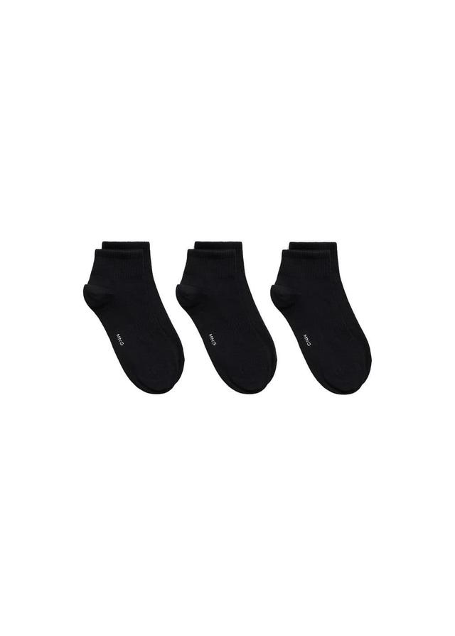 MANGO MAN - 3-pack of ribbed cotton socks blackMen Product Image