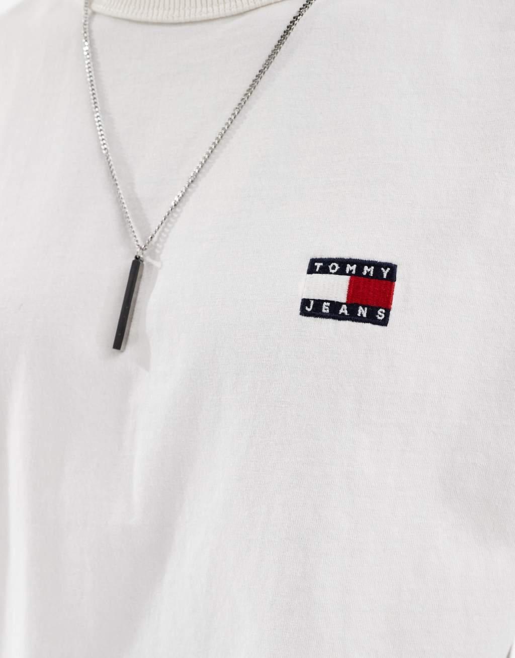 Tommy Jeans badge logo T-shirt in white Product Image