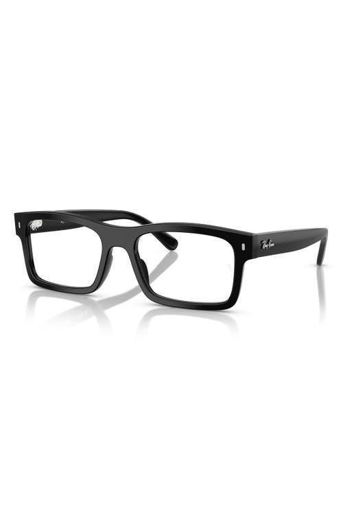 RAY BAN Ray-ban 56mm Rectangular Optical Glasses In Black Product Image