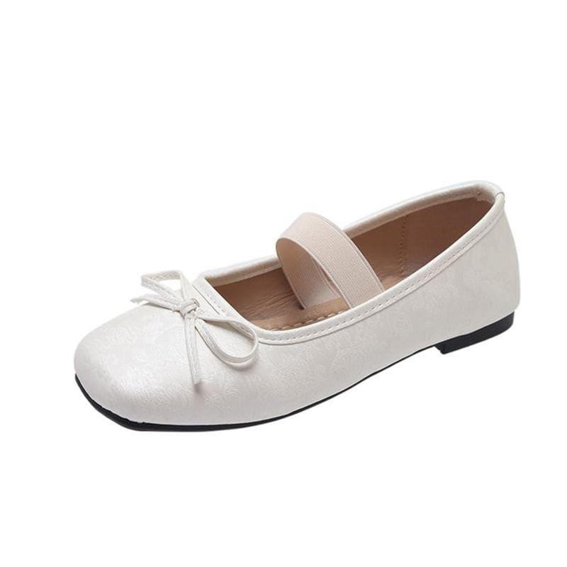 Square Toe Bow Mary Jane Ballet Flats Product Image