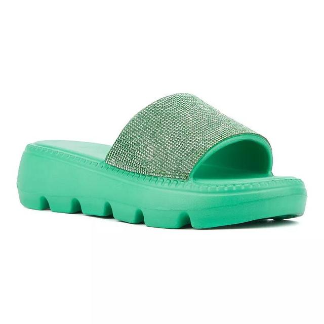 Olivia Miller Womens Glitter Gaze Slide Sandals Product Image