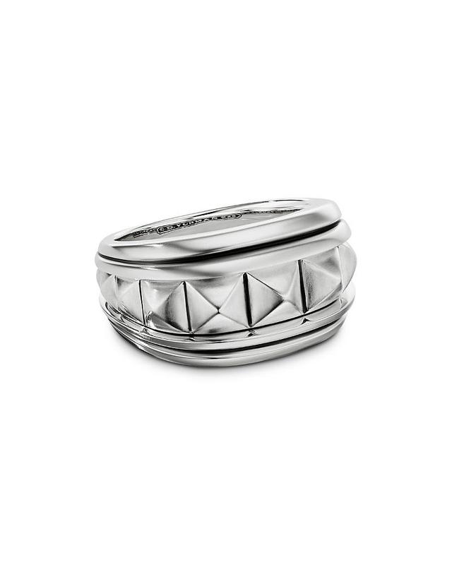 Mens Pyramid Sterling Silver Signet Ring Product Image