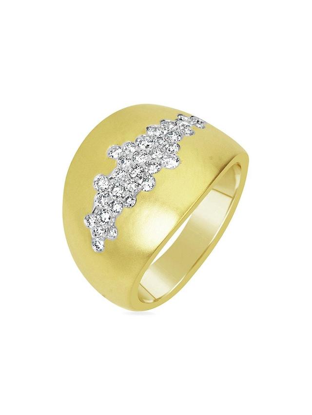 Womens 14K Yellow Gold & .03 TCW Diamond Cocktail Ring Product Image