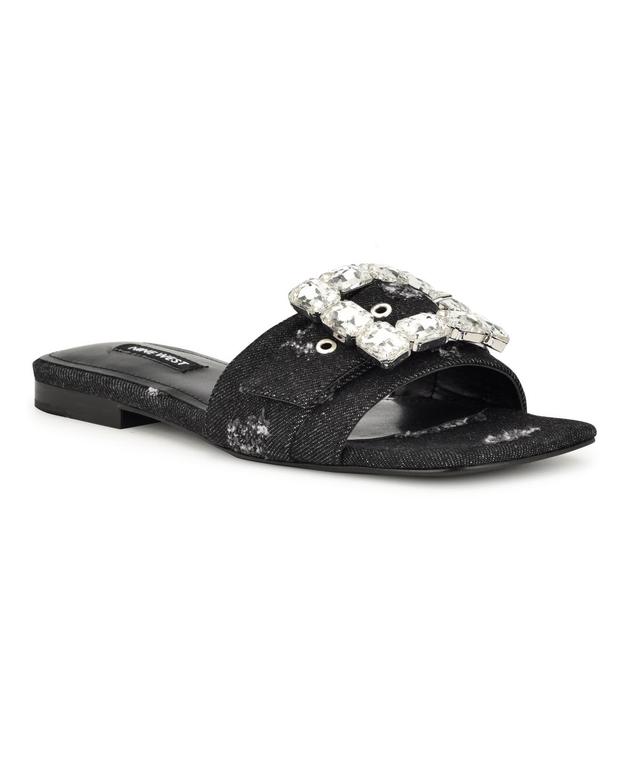 Nine West Matter Crystal Buckle Slide Sandal Product Image